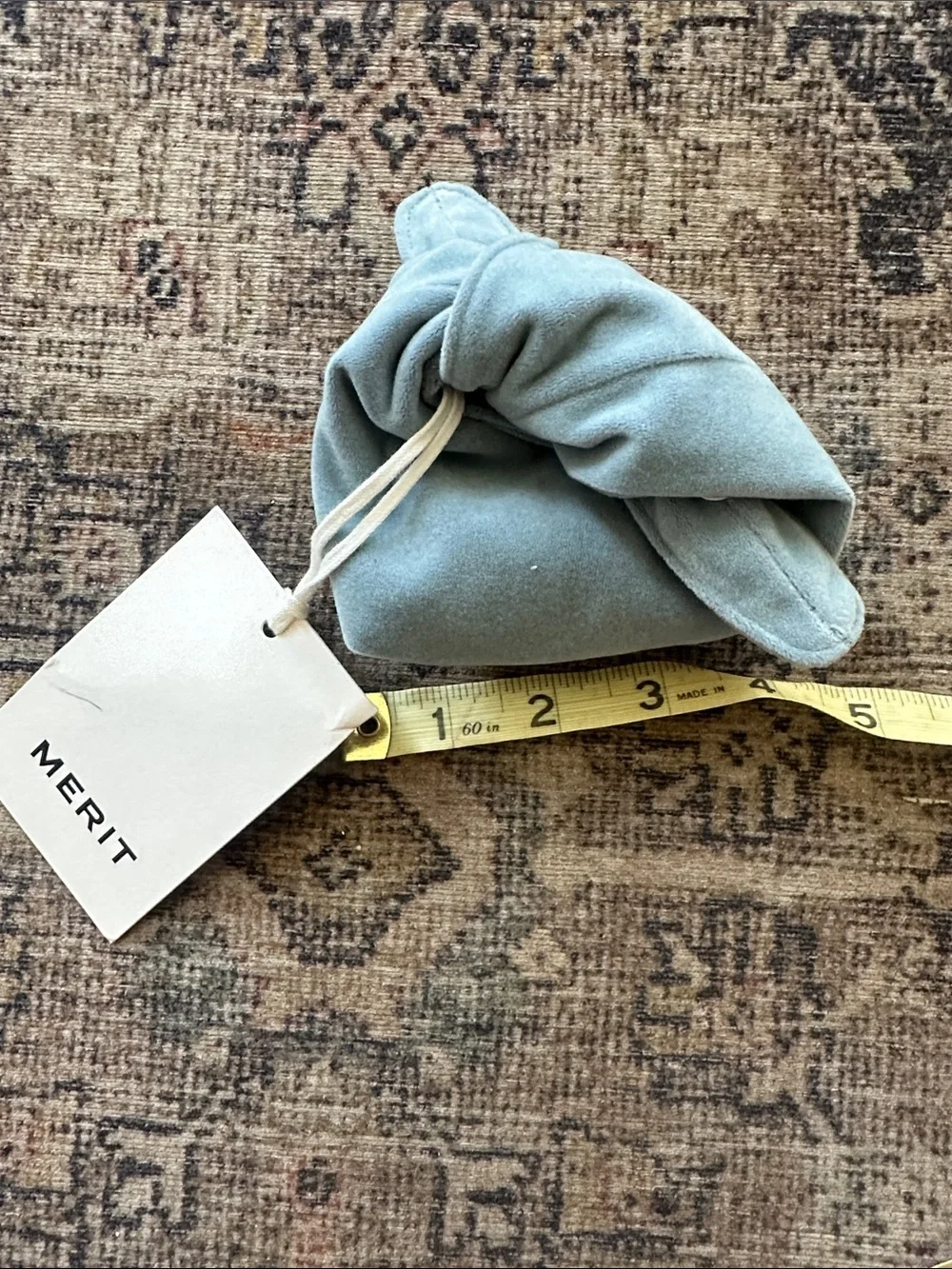 Merit beauty mini blue makeup bag